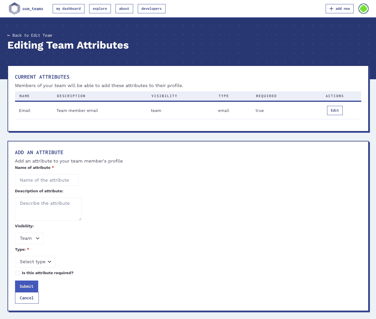 Add and edit team member attributes Add and edit team member attributes